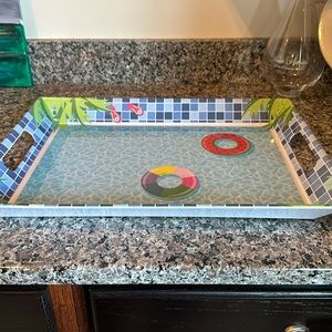 Pool party themed serving tray